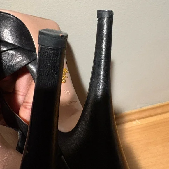 Prada Black Leather Slingback Shoes - Picture 9 of 10